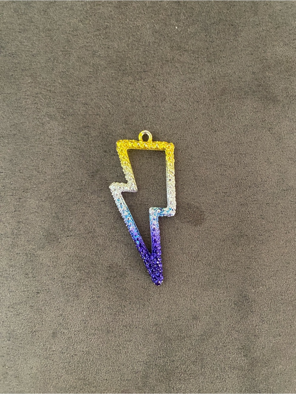 Betsey Johnson Yellow to Purple Lightning Bolt Key Charm - Picture 2 of 3
